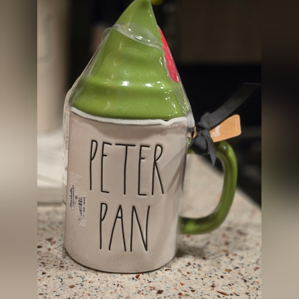 Rae Dunn Peter Pan Mug with Green Lid